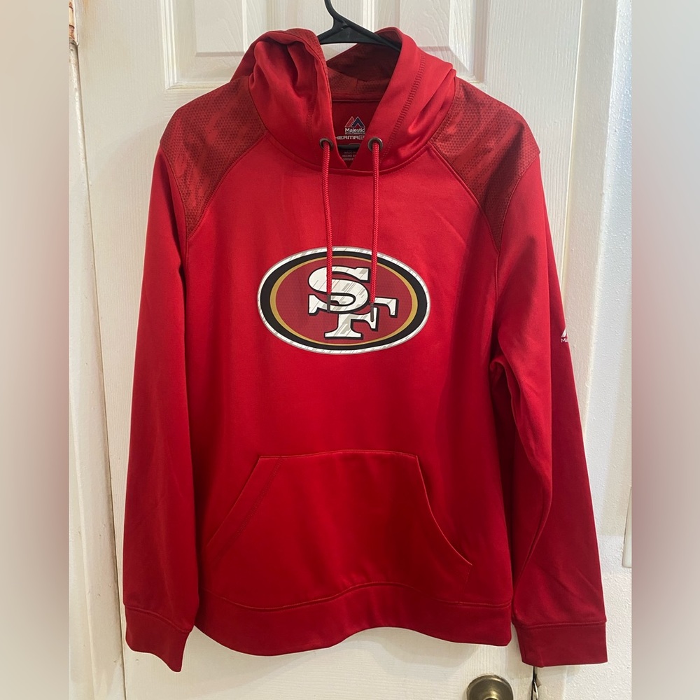 Majestic San Francisco 49ers Red Hoodie Size Medium